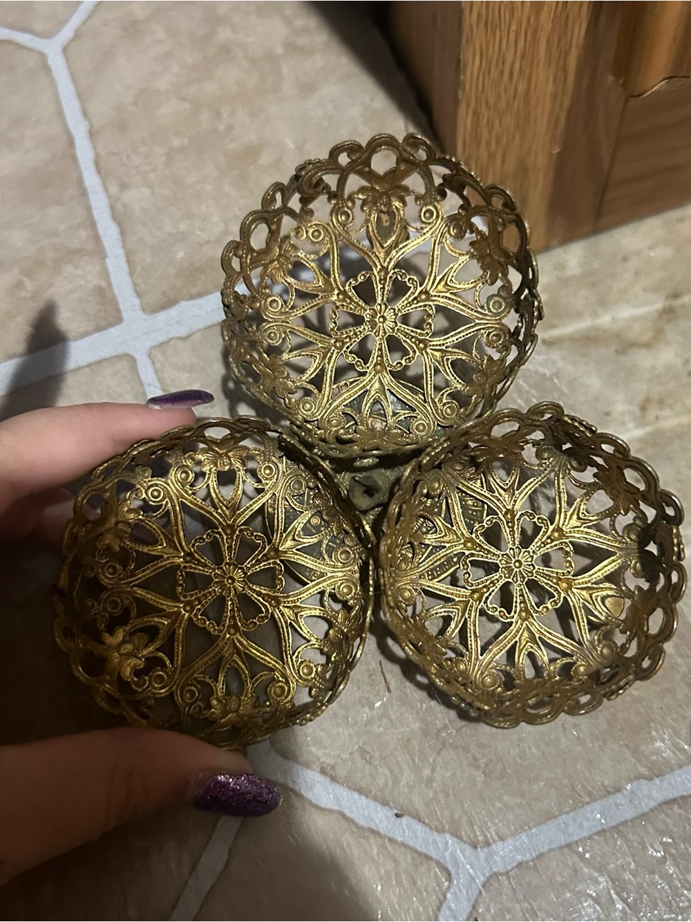 Vintage | Brass Colored Jewelry Holder